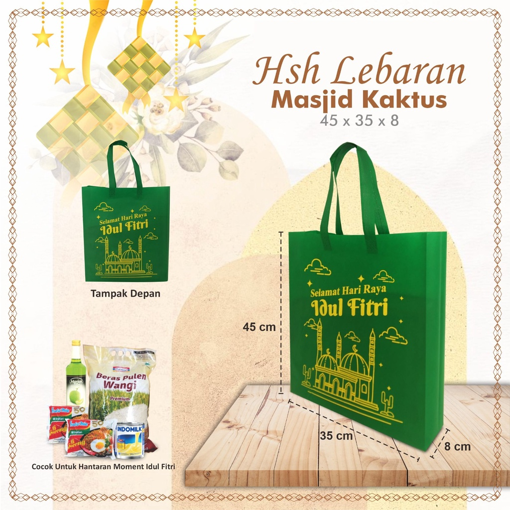 

Grosir BIG PROMO Tas Lebaran Hari Raya Idul Fitri | JUMBO HSH 45x35x08 Masjid | Tas Souvenir | Tas Bingkisan