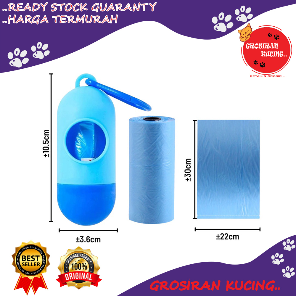 Kapsul Dispenser Portable Tempat Kantong Plastik Sampah Buang Kotoran Hewan Kucing Anjing Dll/Trash Bag Travelling