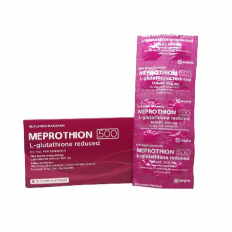 Meprothion 500 mg strip 10 tablet ( glutathione mencerahkan kulit )
