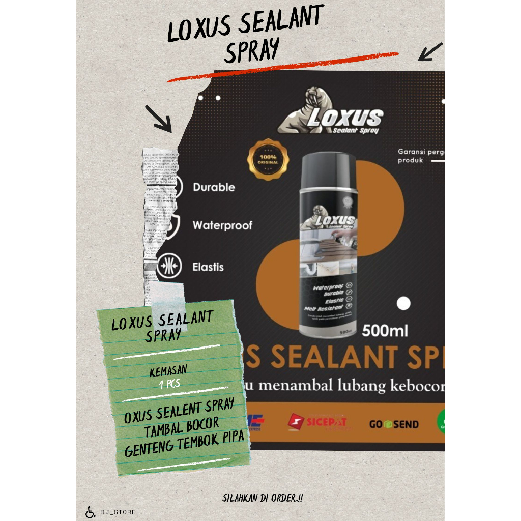TERMURAH|LOXUS SEALENT SPRAY|Anti bocor LOXUS sealent spray Tambal bocor Genteng tembok pipa plafon 