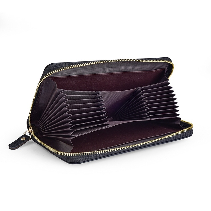 DOMPET PANJANG WANITA TALI PENDEK SLOT KARTU BANYAK RESLETING UANG KOIN CARD HOLDER IMPORT PREMIUM KULIT HITAM OHENE WA657B5 KOREA CEWEK MURAH BRANDED REMAJA KEKINIAN SIMPLE