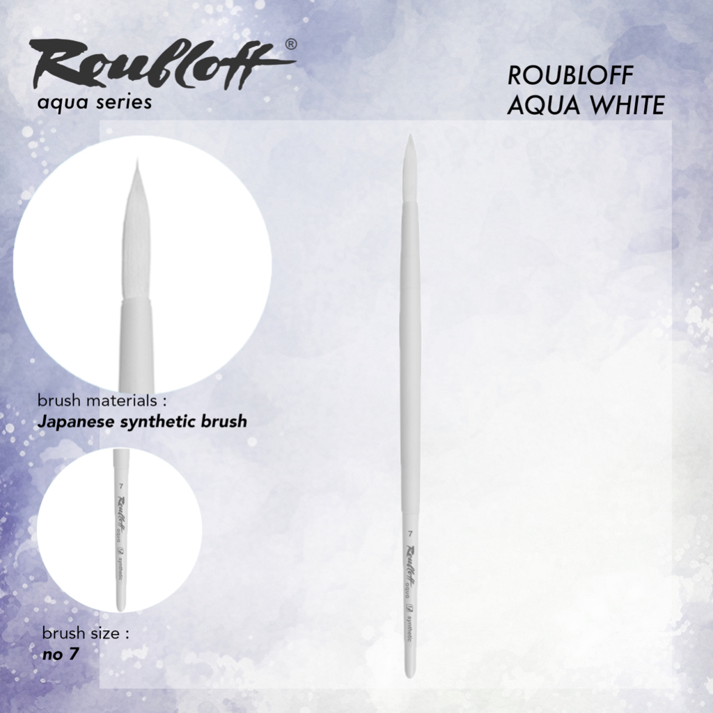 

Kuas Lukis Roubloff Brush White Aqua Series Round Synthetic Brush