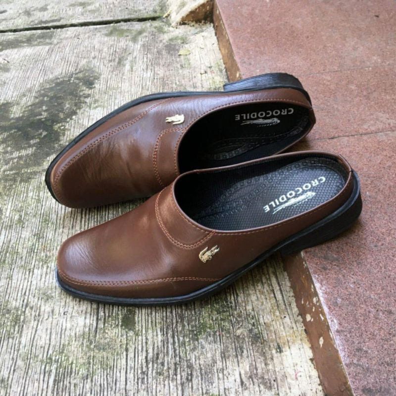 Sepatu Selop Pantofel Pria / Sepatu Selop Kulit Bustong Terlaris / Sepatu Casual Pria