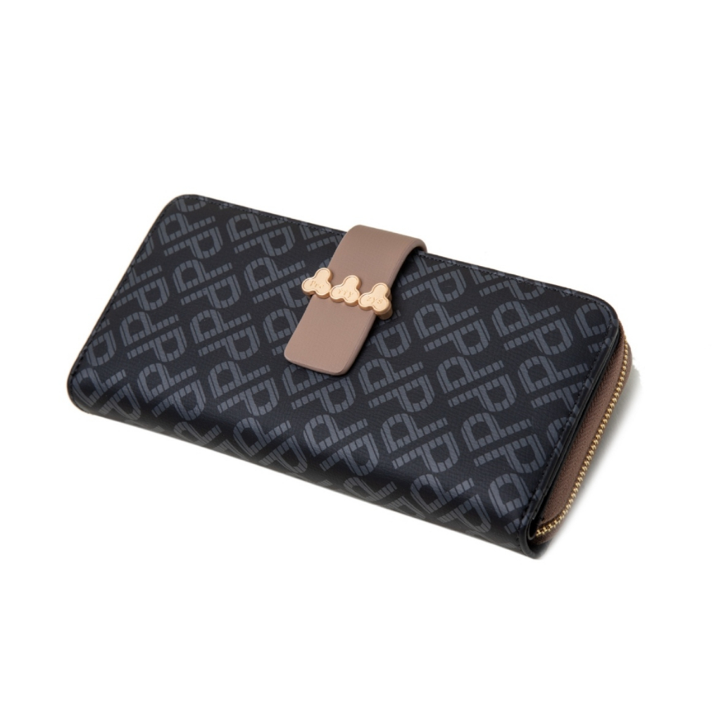 DOMPET LIPAT PANJANG WANITA KEKINIAN MURAH BRANDED PRETTYZYS ORIGINAL BESAR KULIT HITAM HALINA PREMIUM BATAM WA676B5 KOREA IMPORT SLOT KARTU UANG KOIN CEWEK FASHION SIMPLE RESLETING REMAJA LUCU