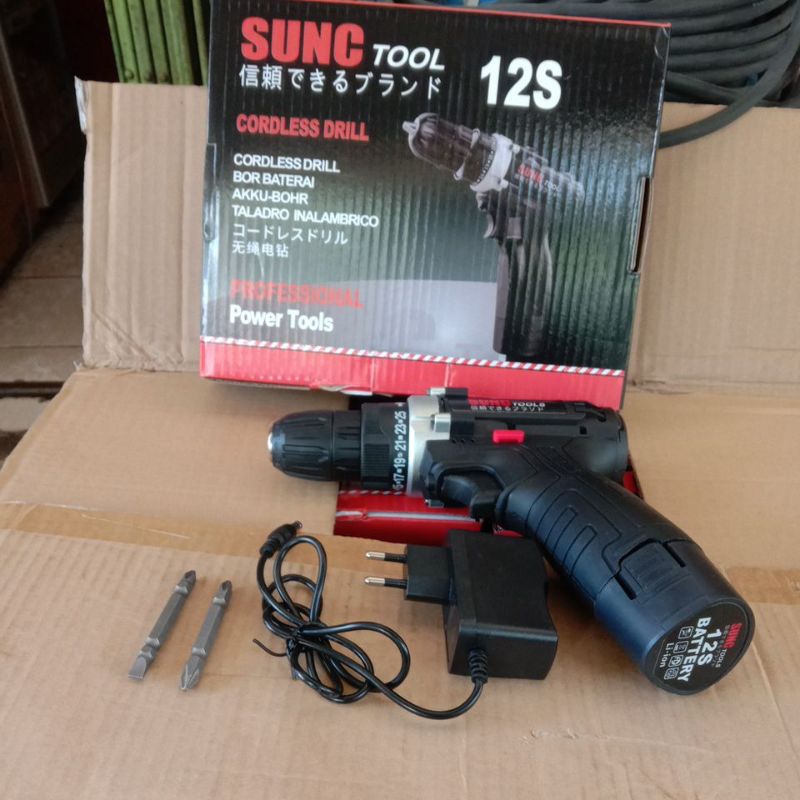 Mesin Bor Baterai Tangan | Cordless Drill 1 Batrai 12S