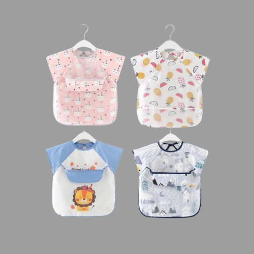 Korean Rylee Waterproof Bib - Celemek Baju Anak Celemek Tahan Air Slabber Sluber Celemek Baju Anak