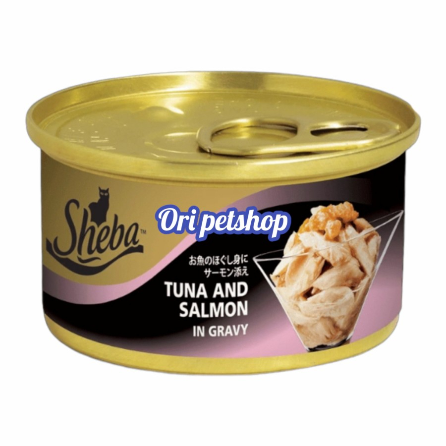 SHEBA Tuna and Salmon Can Wet Food Makan Kucing Kaleng 85g