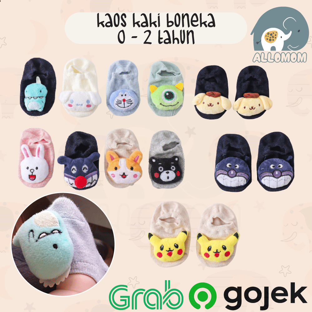 Kaos Kaki Bayi Boneka Karakter 3D Sepatu Anak Lucu Kaos Kaki Anti Slip Murah Baby Sock