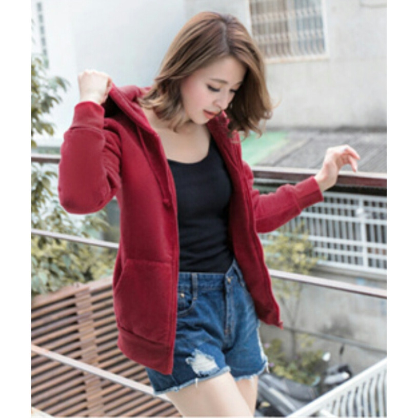 [Jaket GIRL VE]Jaket Wanita babytery marun