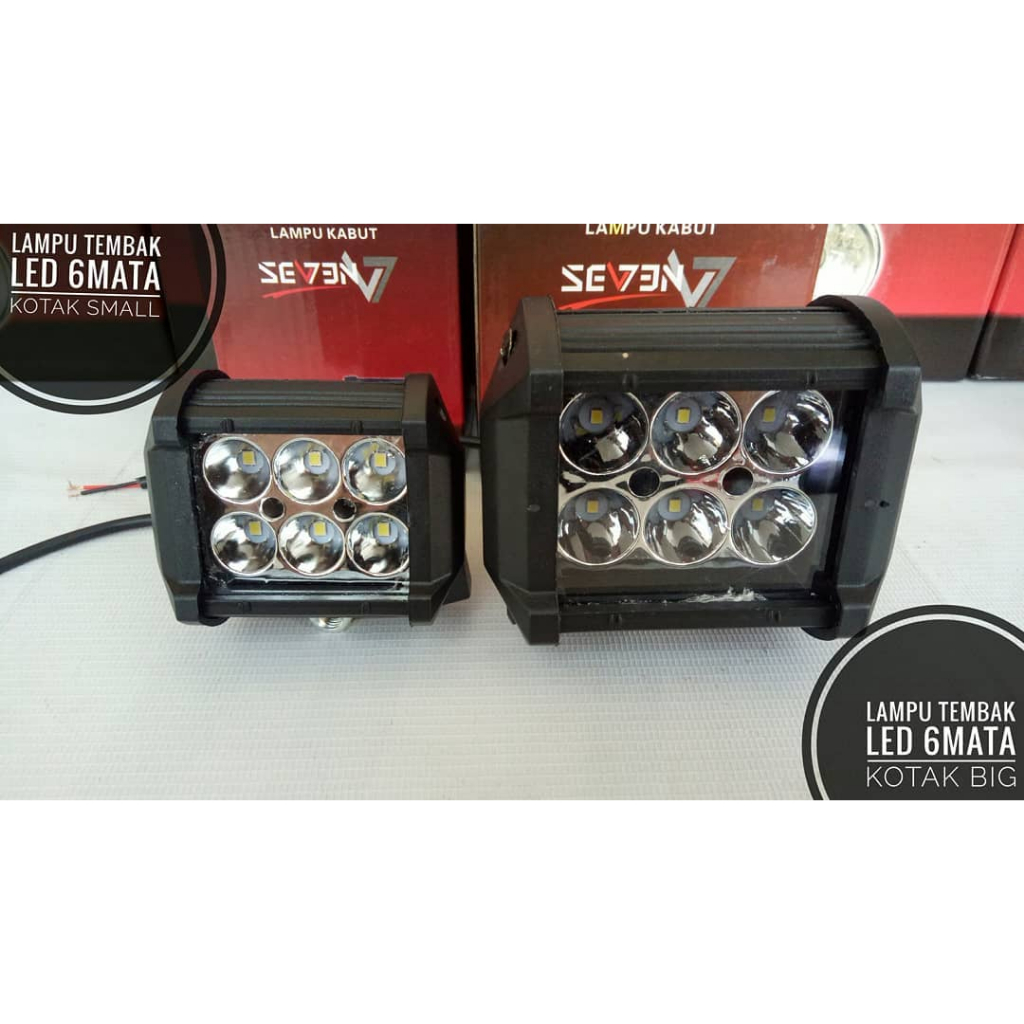 Lampu sorot led 6 mata Kotak SEVEN besar/kecil