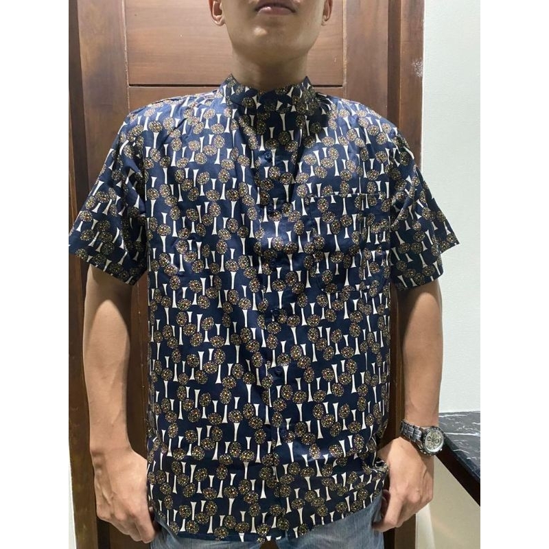 Kemeja Pria Katun Jepang Motif Bunga C