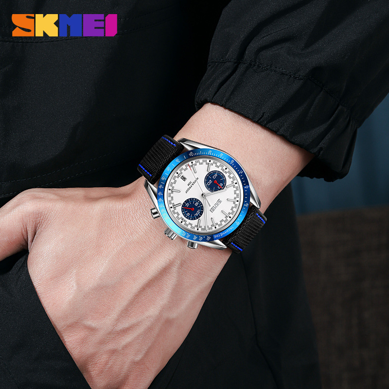 SKMEI 9292 Jam Tangan Pria Analog Chrono Tali PU Leather WATCHKITE WKOS