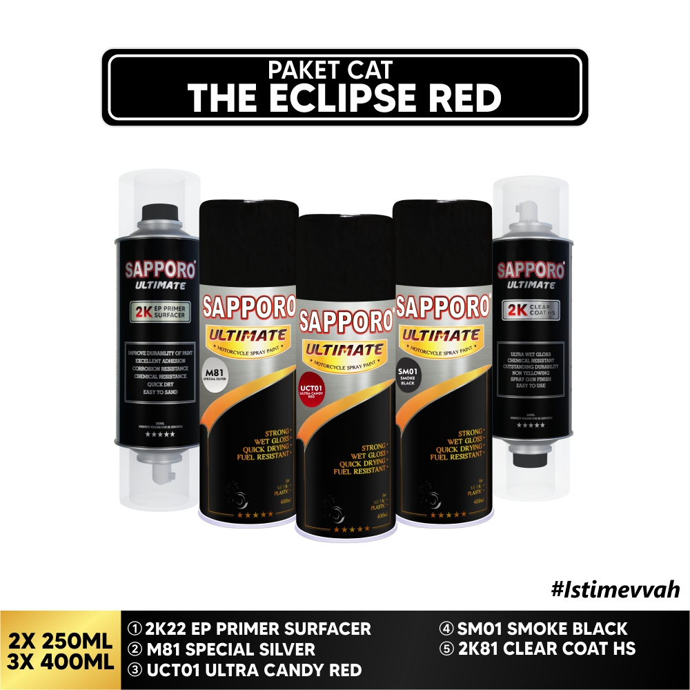 Paket Cat Eclipse Red / Sapporo Ultimate / Cat Spray Semprot Aerosol Terbaik