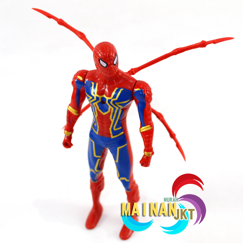 MAINANKEI MAINAN ANAK ACTION FIGURE SPIDERMAN 48997 BISA MENYALA TERDAPAT CAKAR LABA LABA DI PUNGGUNG SPIDER