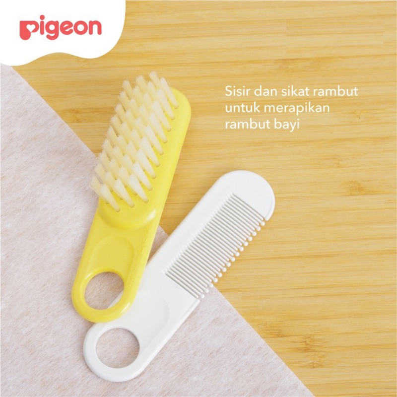 Pigeon Comb and Hair Brush Set Japan Import Sisir Bayi