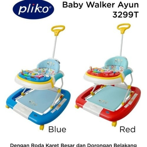 Baby Walker Friend Forever Pliko 3299 T with push bar mainan belajar jalan baby walker