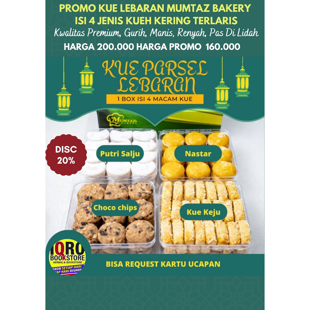 

PROMO KUE LEBARAN MUMTAZ BAKERY ISI 4 JENIS KUEH KERING TERLARIS