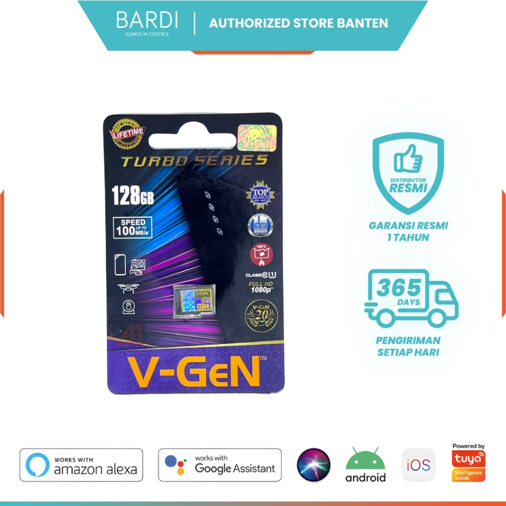Micro SD V-GeN 128GB Class 10 TURBO 100MB/s - Non Adaptor Memory Card