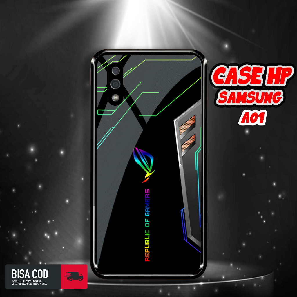 Case Samsung A01 Motif [ROG GAMERS] Casing Samsung A01 TERBARU Hardcase Glossy Kilau 2D Case Hp Sams