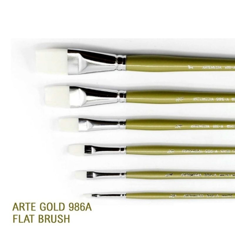 

Kuas Artemedia White Taklon Brush 986-A Flat