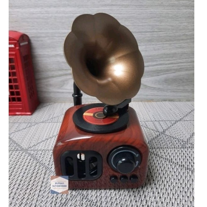 Kotak Musik Vintage Piringan Hitam Phonograph  Music Box