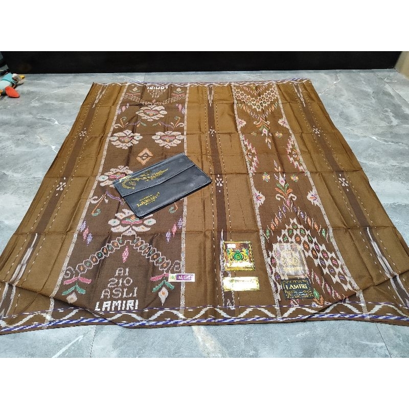 SARUNG LAMIRI MOTIF SONGKET FULL SUTRA/100% SUTRA jahit tengah