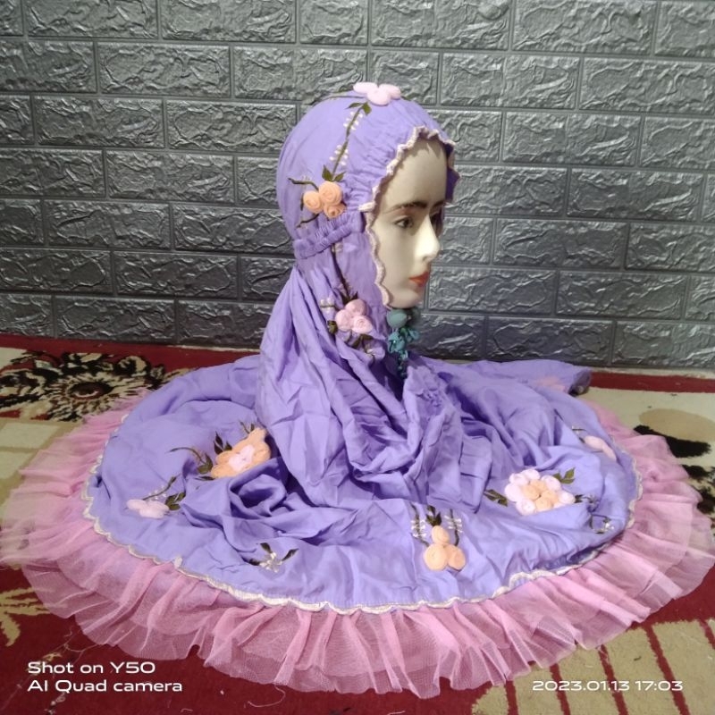 mukena rayon tile terusan