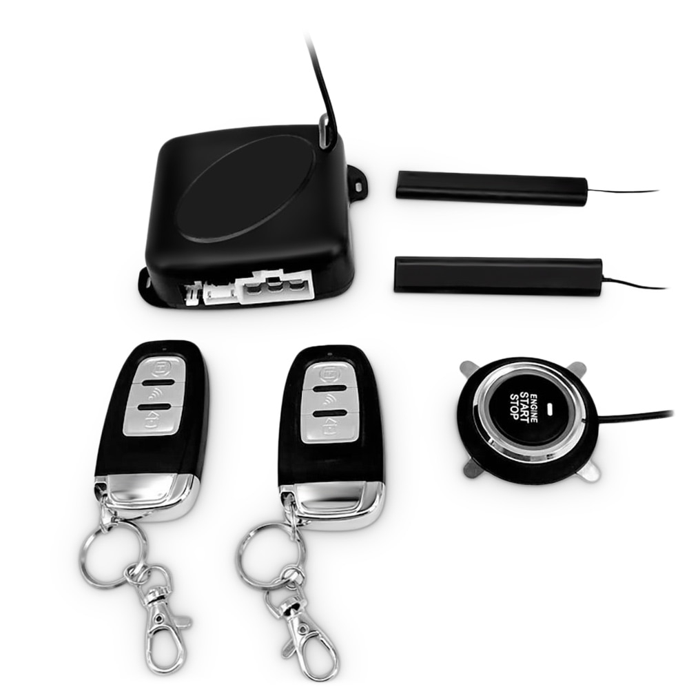 Push Start Ignition Car Keyless Entry with Remote Control - C6-B - Black