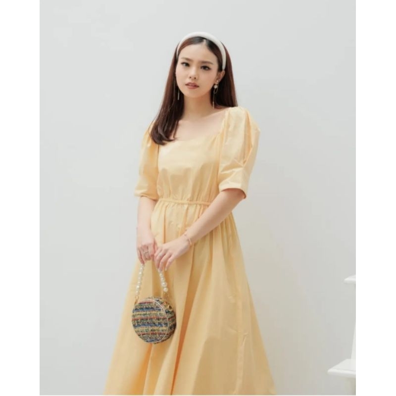 Rainbow luxe dress - cutout dress - dress pastel ala korea - baju pesta