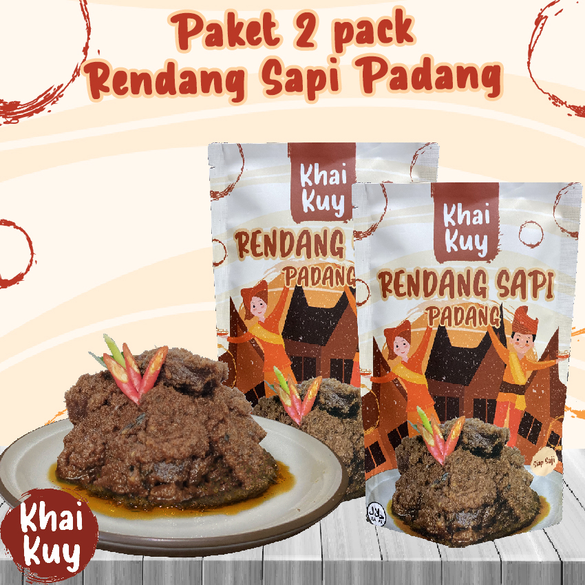 

Paket Hemat 2 Pack 150gr Rendang Daging Sapi Asli Padang Khaikuy Kemasan Siap Saji