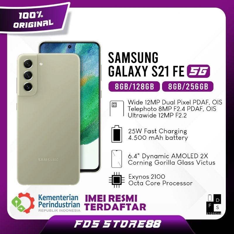 Samsung Galaxy S21 FE 5G 8/128 GB 8/256 GB Garansi Resmi SEIN