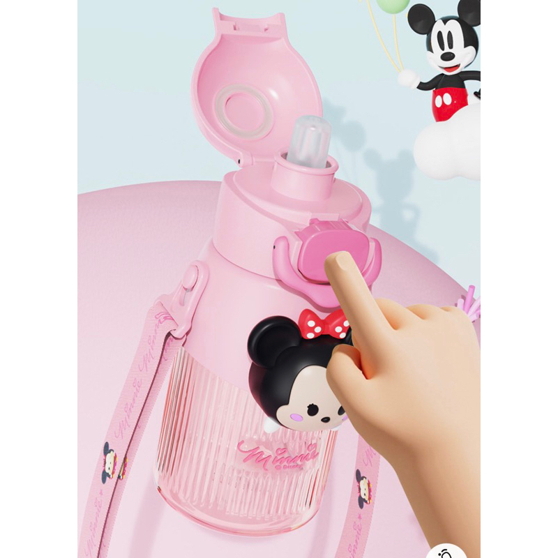 Botol Minum Tritan Mickey Minnie Elsa Teguk dan Sedot dalam satu tutup