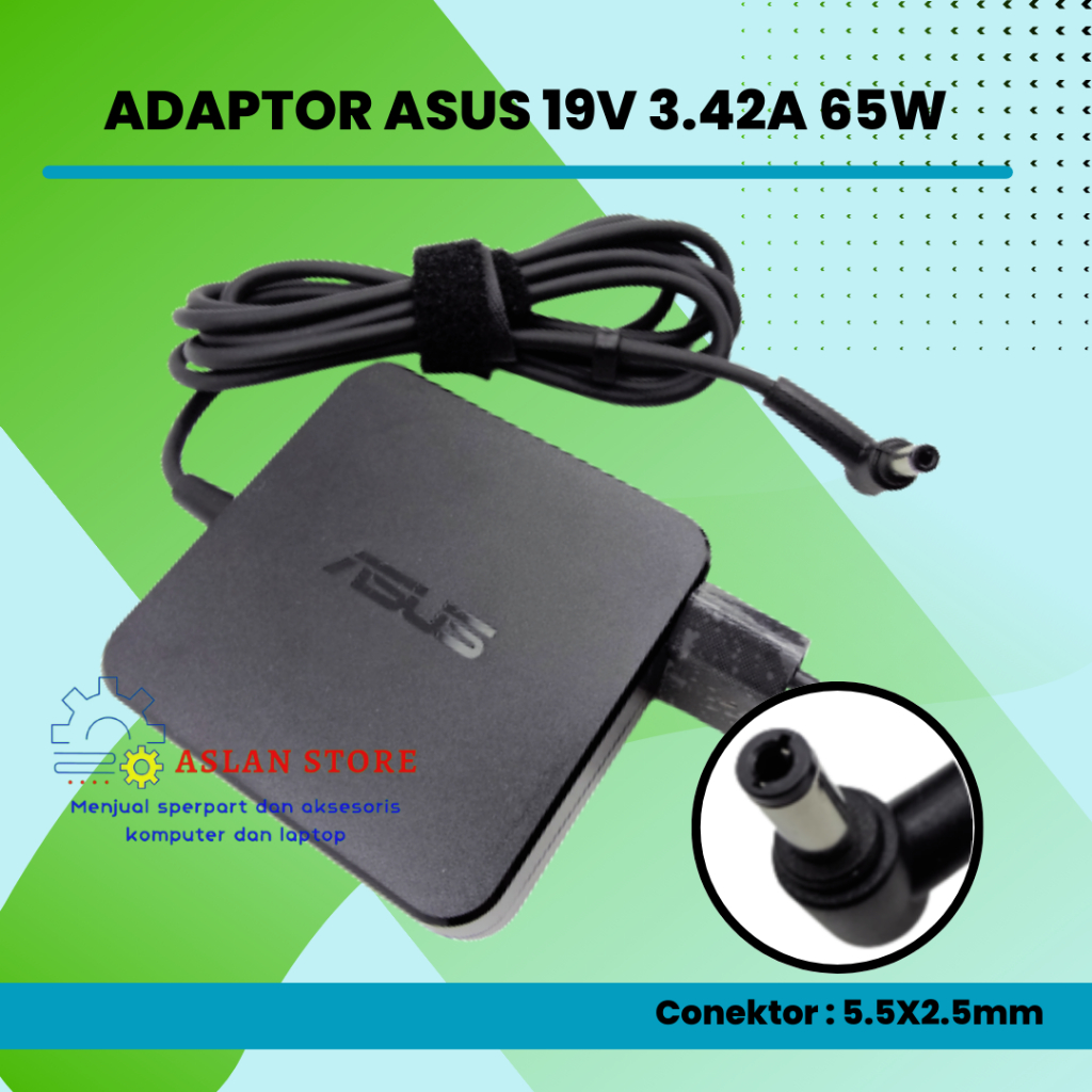 Adaptor Asus  19V 3.42A 5.5x2.5mm AC Power Laptop asus K40ie K40ij K46cm A46cm K56cm Asus X551 X550 X550C X550CA X555L X555LA S300C S400CA S500CA