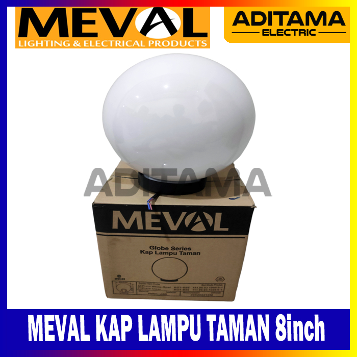 MEVAL KAP LAMPU TAMAN PILAR PAGAR OUTDOOR PUTIH 8inch 20cm