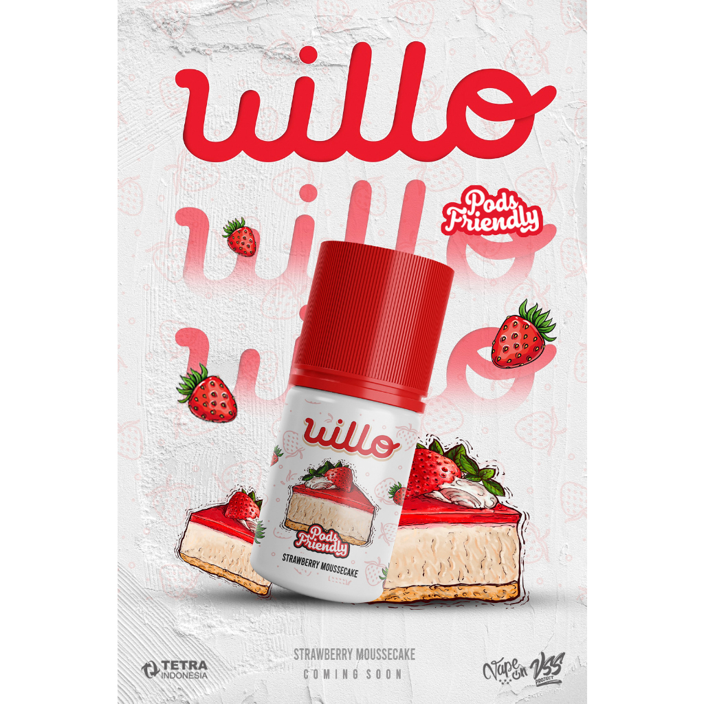 Willo Strawberry Moussecake Pods Friendly 30ML by VapeOn x VSS x Tetra