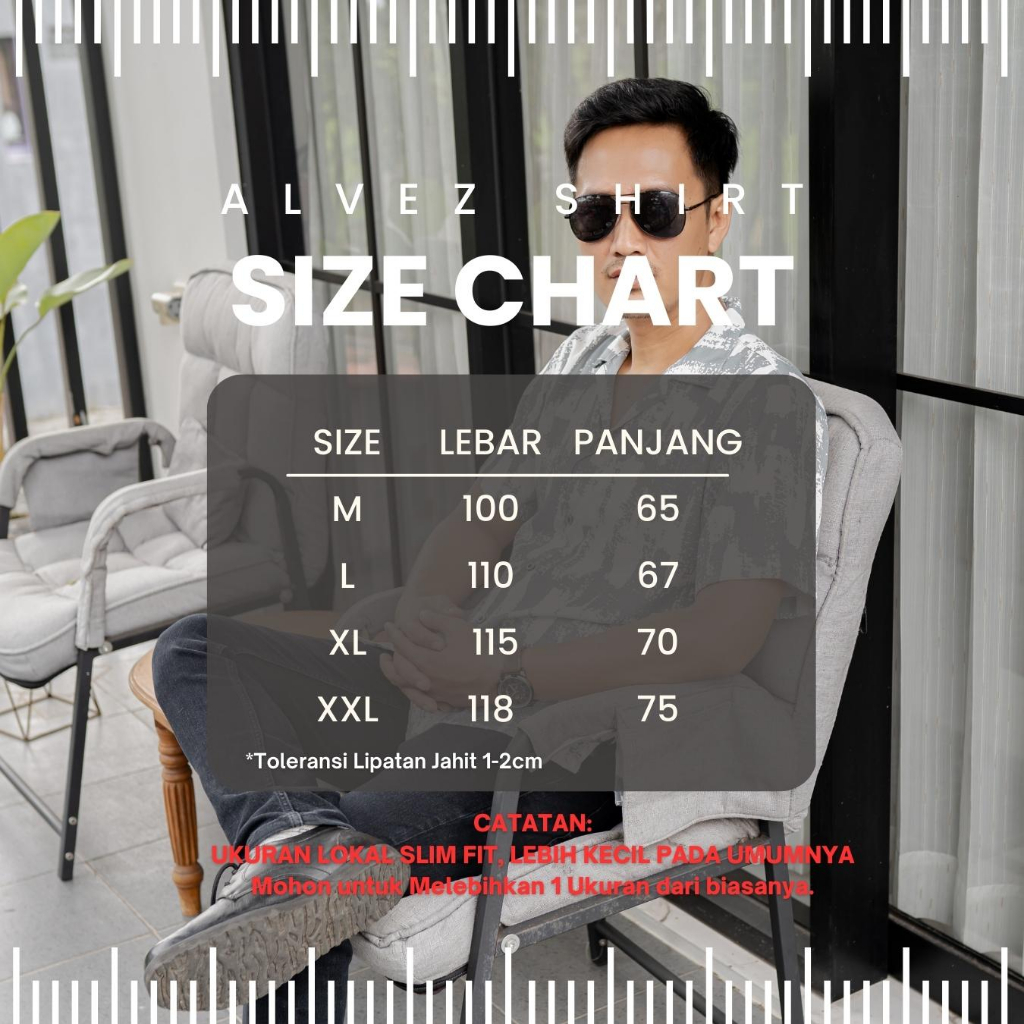 ALVEZ Kemeja Printing Pria Slim Fit Rayon Premium By Ademin Co For Men Part 2
