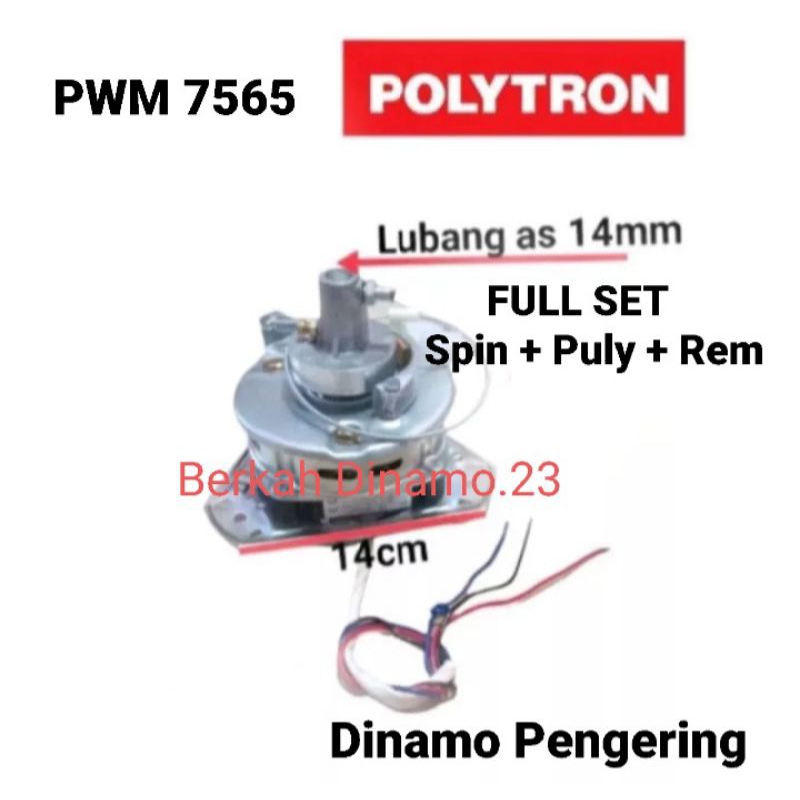 Dinamo Pengering Mesin Cuci POLYTRON PWM 7565 Spin Dinamo Pengering Polytron Pwm7565 Full Set