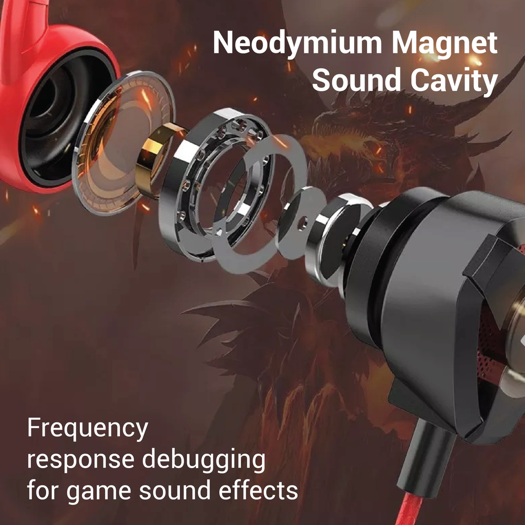 Headset Gaming G9 Wired Earphone Kisonli Kabel Jack 3.5 mm With Microphone - ACS