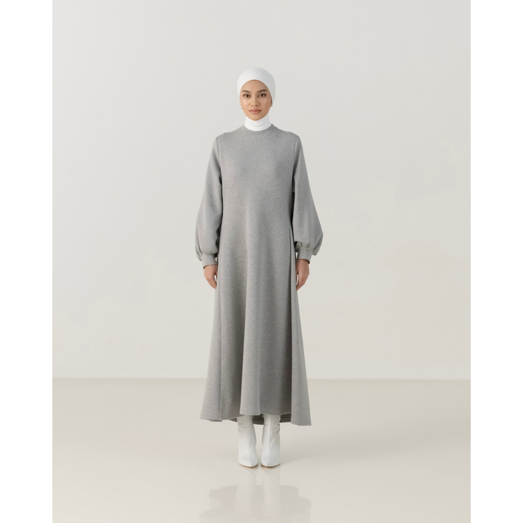 Saba Luxe Puff Dress Light Grey