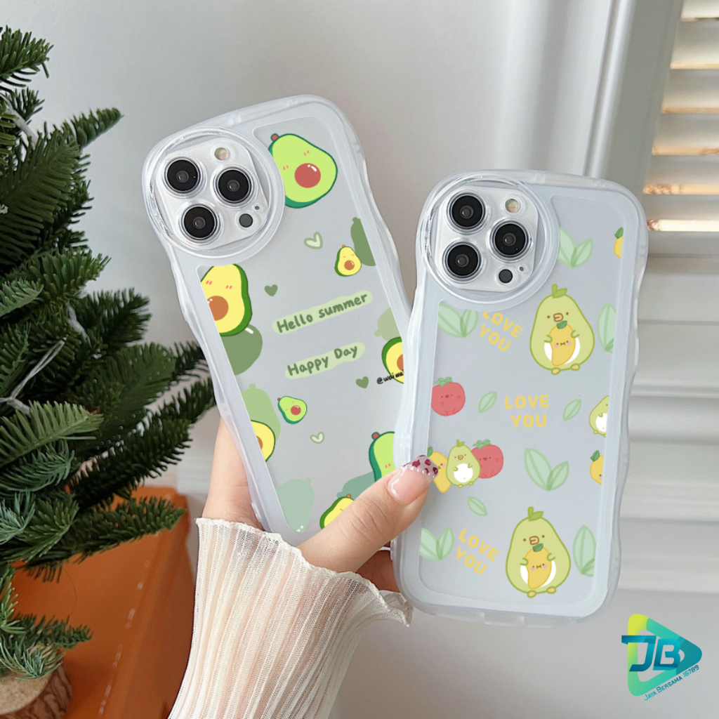 CUSTOM SOFTCASE WAVE GELOMBANG CLEAR CUSTOM AVOCADO FOR VIVO Y02 Y11 Y12 Y15 Y17 Y15S Y01 Y16 Y02S Y20 Y12S Y21 Y21S Y33S Y22 Y22S Y30 Y50 Y35 Y53 Y71 Y75 Y81 Y91 Y93 Y95 Y91C Y1S V5 V20 V25 V25E T1 PRO S15E JB8473