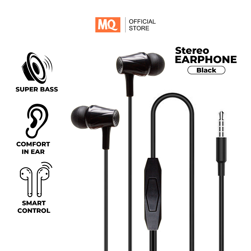 MQ Earphone Headset Handsfree Super Bass In-Ear HiFi dengan Mikropon MQ-128