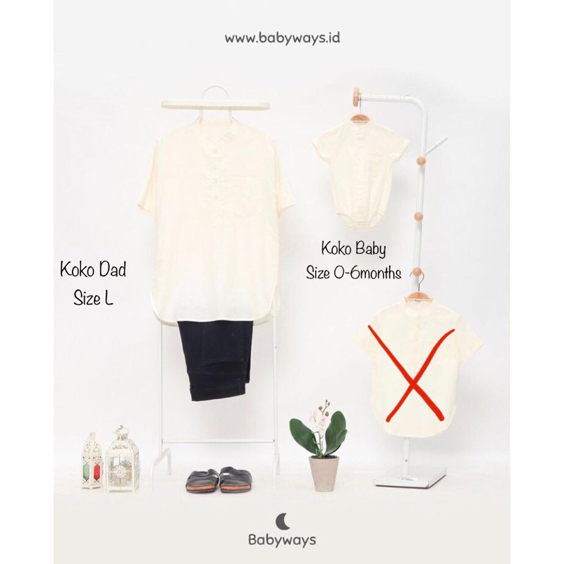 PRELOVED - 1 Set Kemko Baju Lebaran Couple Ayah Anak Babyways