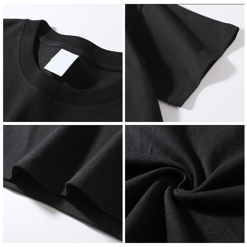 American Retro Baju Kaos Wanita Lengan Pendek Letter Motif Printed Kaos Hitam Oversize Kekinian Kaos Basic