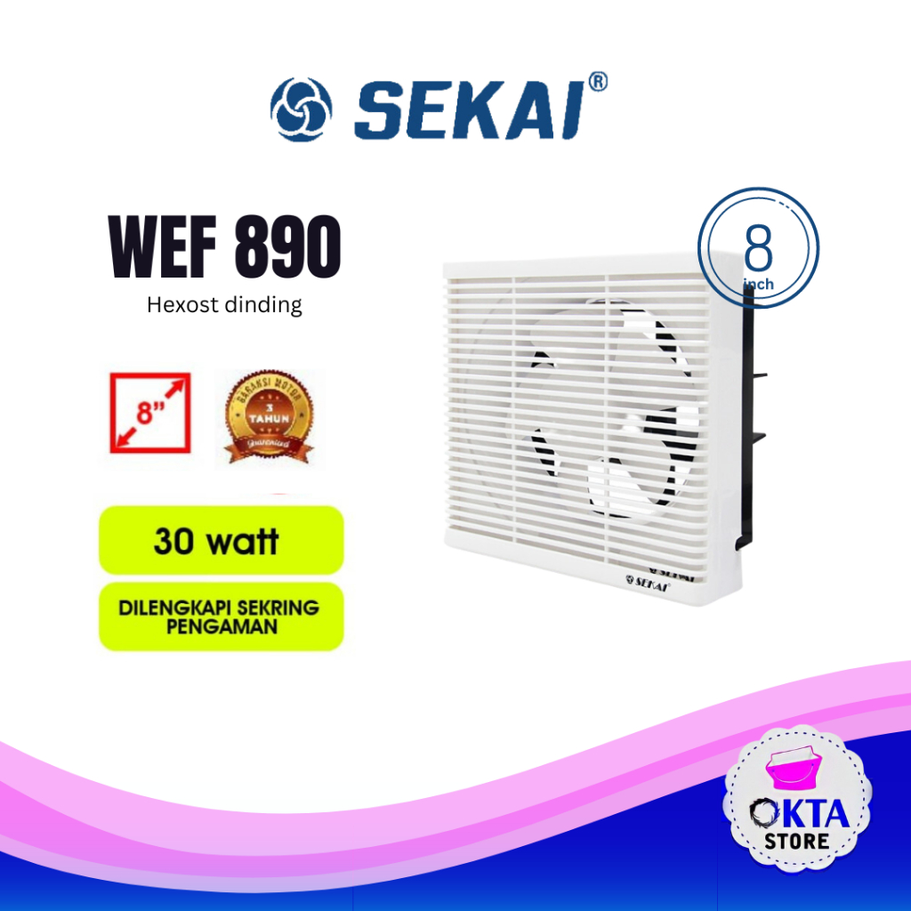 Sekai Exhaust Fan Dinding 8inch WEF 890 20 cm 30 watt