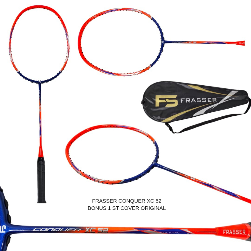Frasser Raket Badminton Bulutangkis Conquer XC 52 Bonus Tas