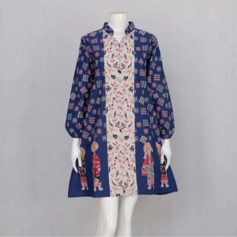 Tunik Dres batik wanita modern solo bahan katun size S-XXXL