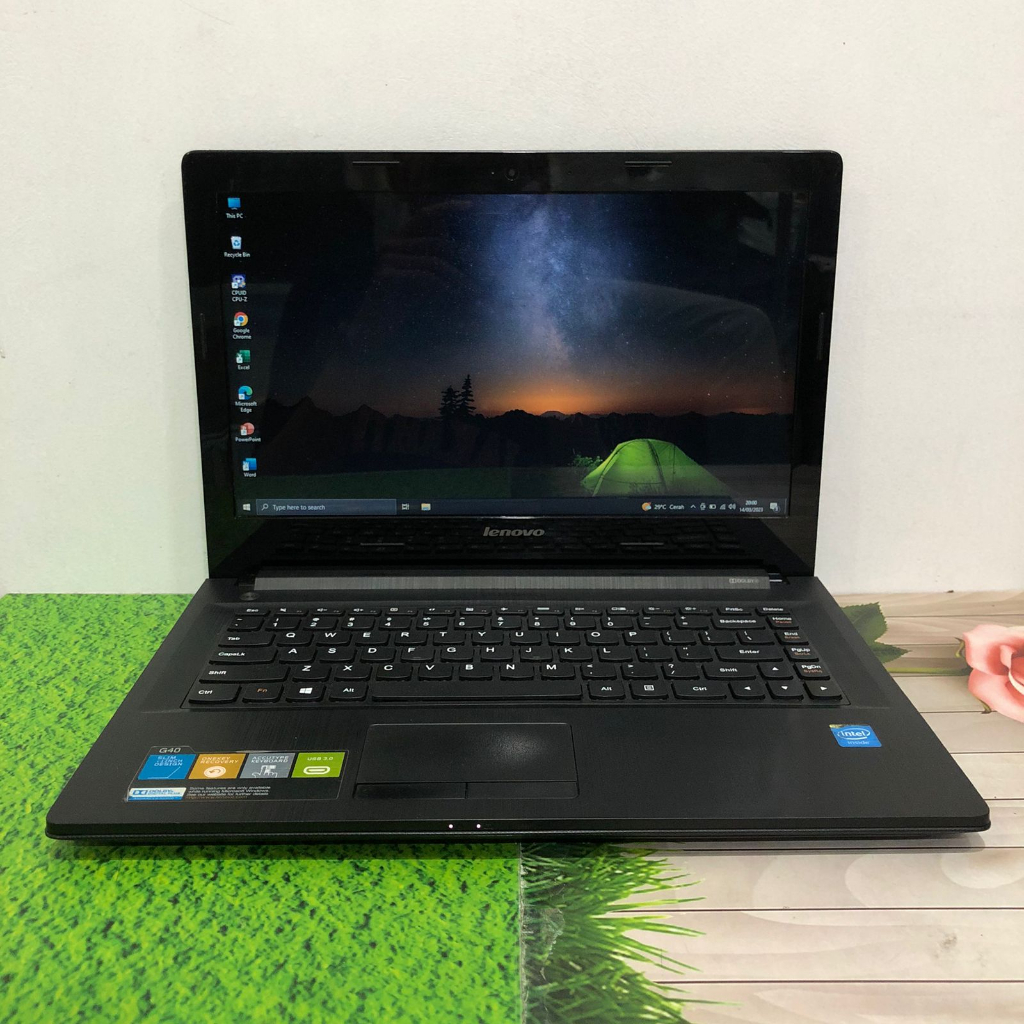 Laptop bekas murah Lenovo G40 Core i3 RAM 4GB HDD 500GB Layar 14" cuma 1 jutaan siap pakai