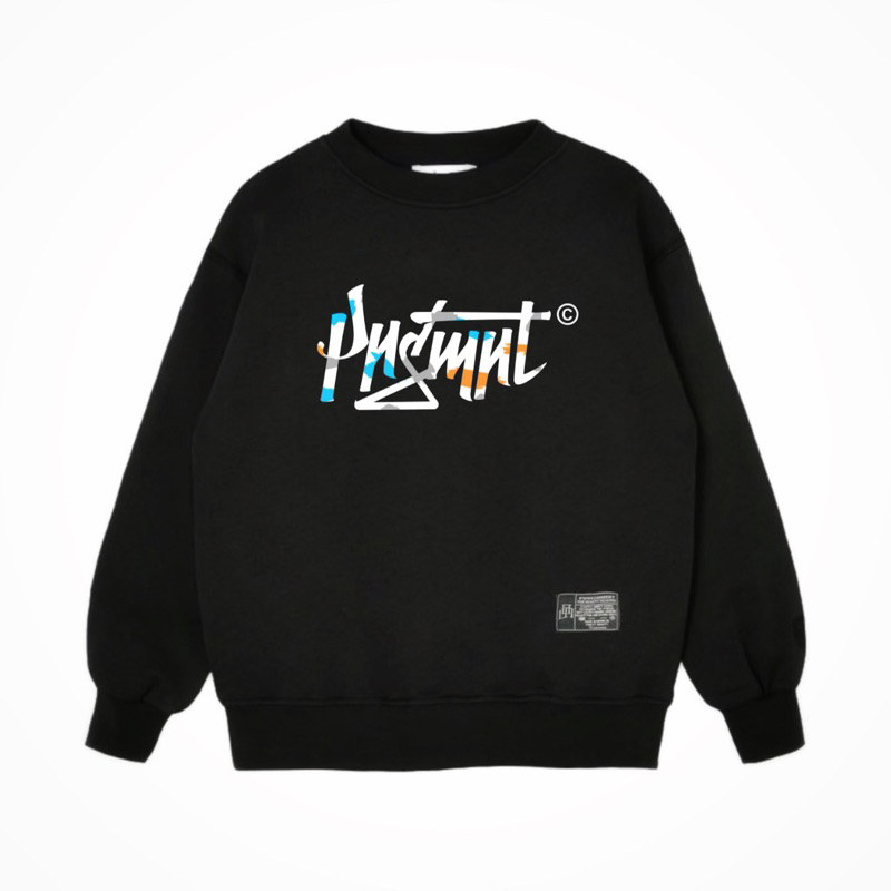 Crewneck Punishment Metal Font SN04 Black Unisex