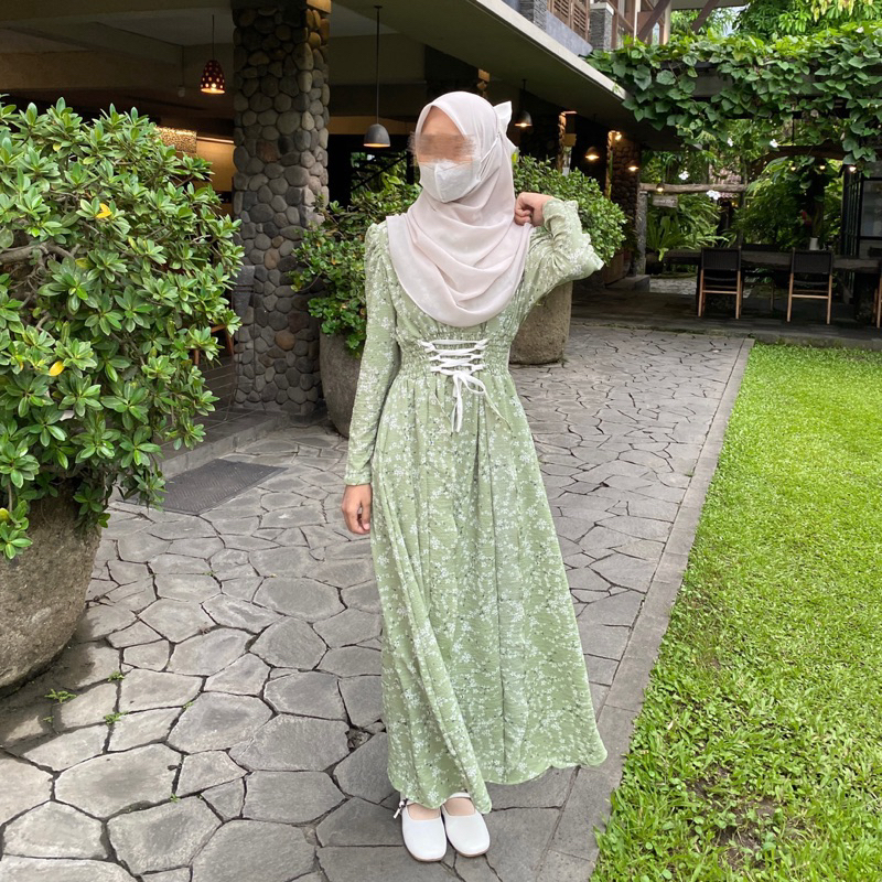 Arasa Hijab - CHESSY DRESS Motif | Korean Dress | Dress kondangan | Dress Lebaran | Dress Cantik