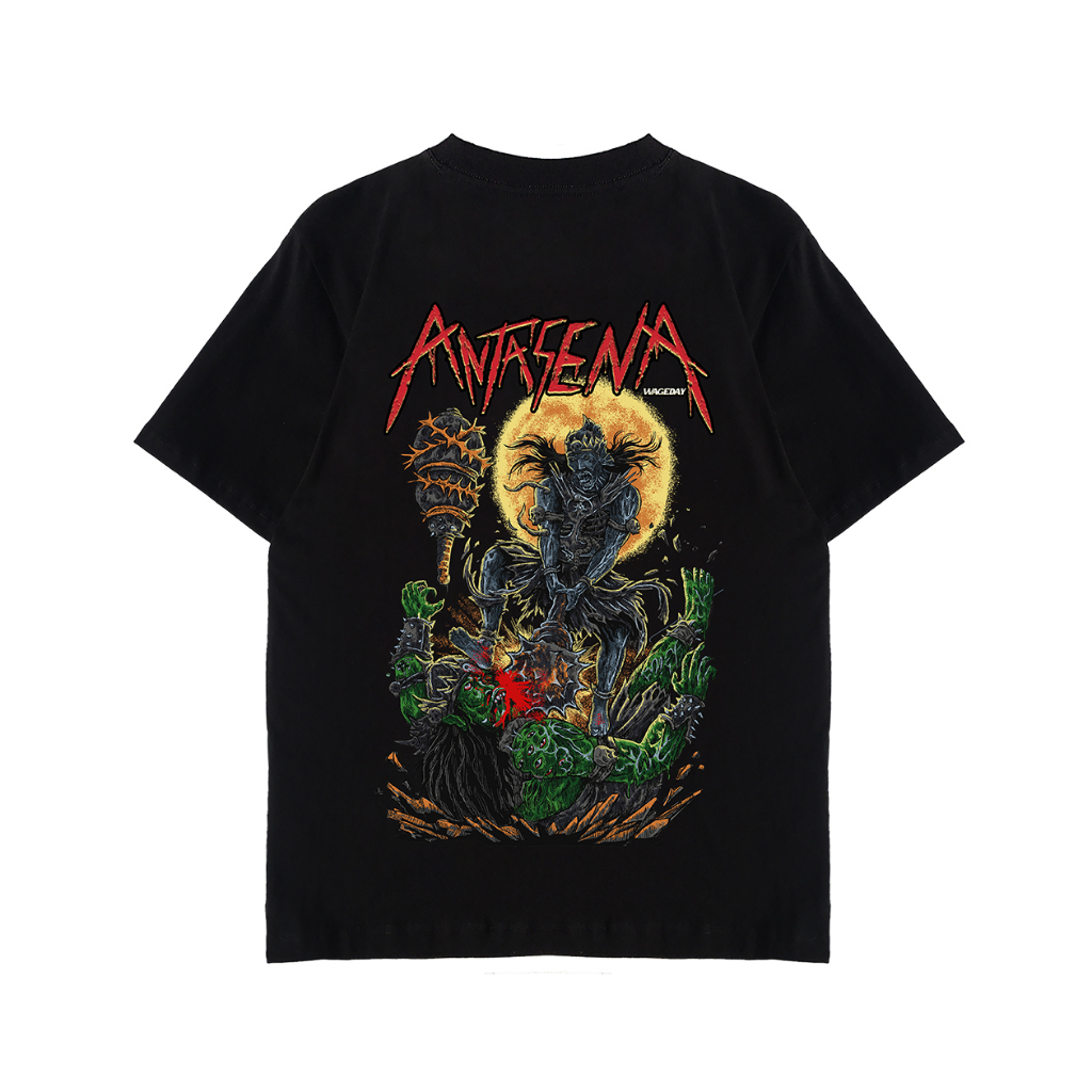 Wageday Kaos Over Size Antasena Pewayangan Warna Hitam  T-Shirt Culture Indonesia Katun Santai